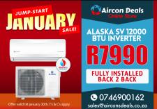 Alaska 12000 Btu Inverter Fully Installed back-to-back Cape Town Central Split System Air Conditioners _small