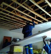 Ceilings new, repairs Rhinolite, PVC trap doors