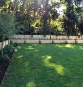 flower boxes and lawns