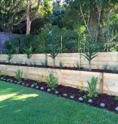 flower boxes and lawns