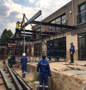 Balcony using heavy steel