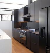 Matte Black Contemporary Kitchen | Tamboerskloof, Cape Town