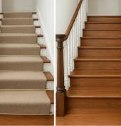 Stair rods before and after