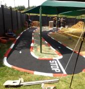Rubber wetpour/flooring for bike track