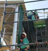 Installing conveyor wood picker canopy
