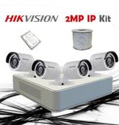 HikVision 4 Ch Turbo HD Kit - Embedded DVR - 4 x HD720P Camera - 1TB HD - 100m Cable
