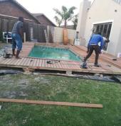 This is balau around the pool