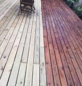 Treated pine after installation in treating process