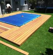 Garapa around the pool