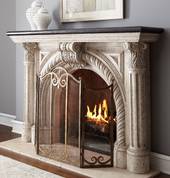 antique painted fire place