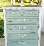 Green and white antique painted.