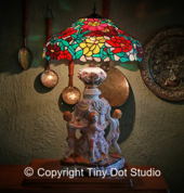 A recent stained glass lampshade project for a very satisfied client.