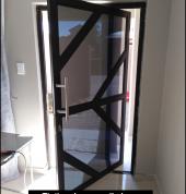 Tinted front door from the inside