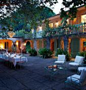 Coral stone courtyard in Barbados.