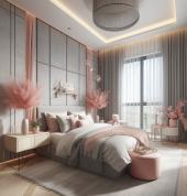 Blush pink bedroom