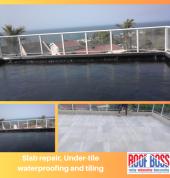 Leaking patio slab:  Repairs to slab, under tiles waterproofing & tiling (Ballito)