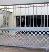 GALVANIZED SLIDING DRIVEWAY GATE with spears