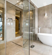Frameless shower & bathroom enclosure
