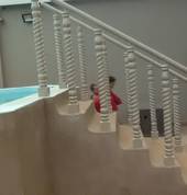 above ground pool steps and balustrade