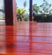 Custom Teak decking and Meranti pergola in Houghton