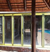 Folding door with opening window from first pannel on renovation