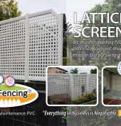 Purpose built PVC lattice privacy screening in a wide choice of apertures to suit your unique requirements