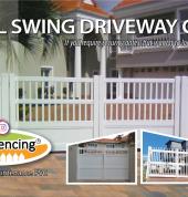 Custom designed, purpose built PVC dual leaf driveway swing gates, CNC precision-cut
