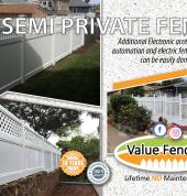 PVC Semi-Private Fence & wall screen options with a wide customizable choice of top finishings at any desired height, incl. slatted, lattice or trellis tops.