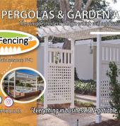 Custom-made PVC garden Arbors & Pergolas with an array of finishings & toppings, incl. Slatted, screened, sheetfed etc, all custom CNC cut with aluminium internal beam support.
