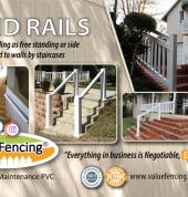 PVC handrails in a wide choice of profiles shapes & sizes. Side wall bracket mounted or fitted onto PVC upright posts