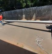 Seamless aluminium gutter rolling on site