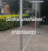 3 meters x 5 lines galvanized steel t poles on wheels cost R3800 supplied