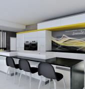 Modern Kitchen & Bar with yellow futures