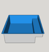 Onyx Jacuzzi type of pool fitted with 4 jets. Square pool with seats on one side.