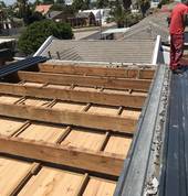 IBR sheeting Re-roofing job underway.