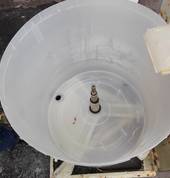 Whirlpool washing machine during repair.