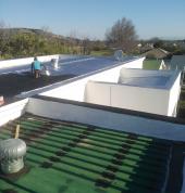 This job was at a golf estate in somerset west, roof was green with broken sheets but we applied rubberized waterproofing and painted silver aluminum paint which saved the client from installing a whole new roof and it came out perfect when we were done w