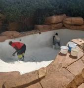 Rock pool refurbishment, remarbeliting and repainting