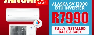 Alaska 12000 Btu Inverter Fully Installed back-to-back Cape Town Central Split System Air Conditioners