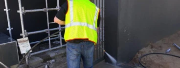 Office building exterior cleaning