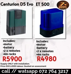 Gate Automation..Centurion D5 Evo / ET500 Gate Motors Umhlanga Rocks Air Conditioning Repairs and Maintenance