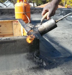 Torch on waterproofing roof repairs