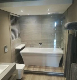 Bathroom reno from empty room & much more to view visit my website www.atomicplumbing.co.za