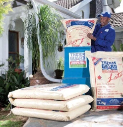 The product is emptied into blowers