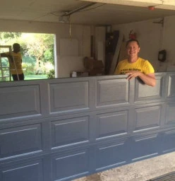 Installing a new double steel sectional door