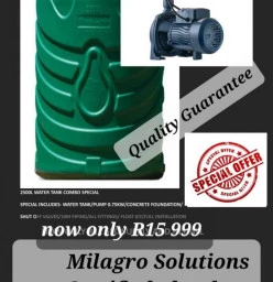 Water tank &amp; pump special Umhlanga Central Builders &amp; Building Contractors