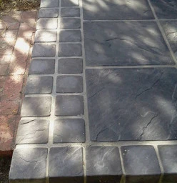 CEMENT SLABS CHARCOAL WITH COBBLE BORDER