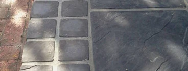 CEMENT SLABS CHARCOAL WITH COBBLE BORDER
