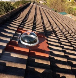 A roof window for natural light.