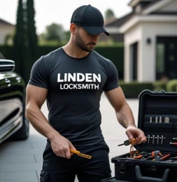 Linden Locksmith technician providing 24/7 emergency door unlocking service in Linden